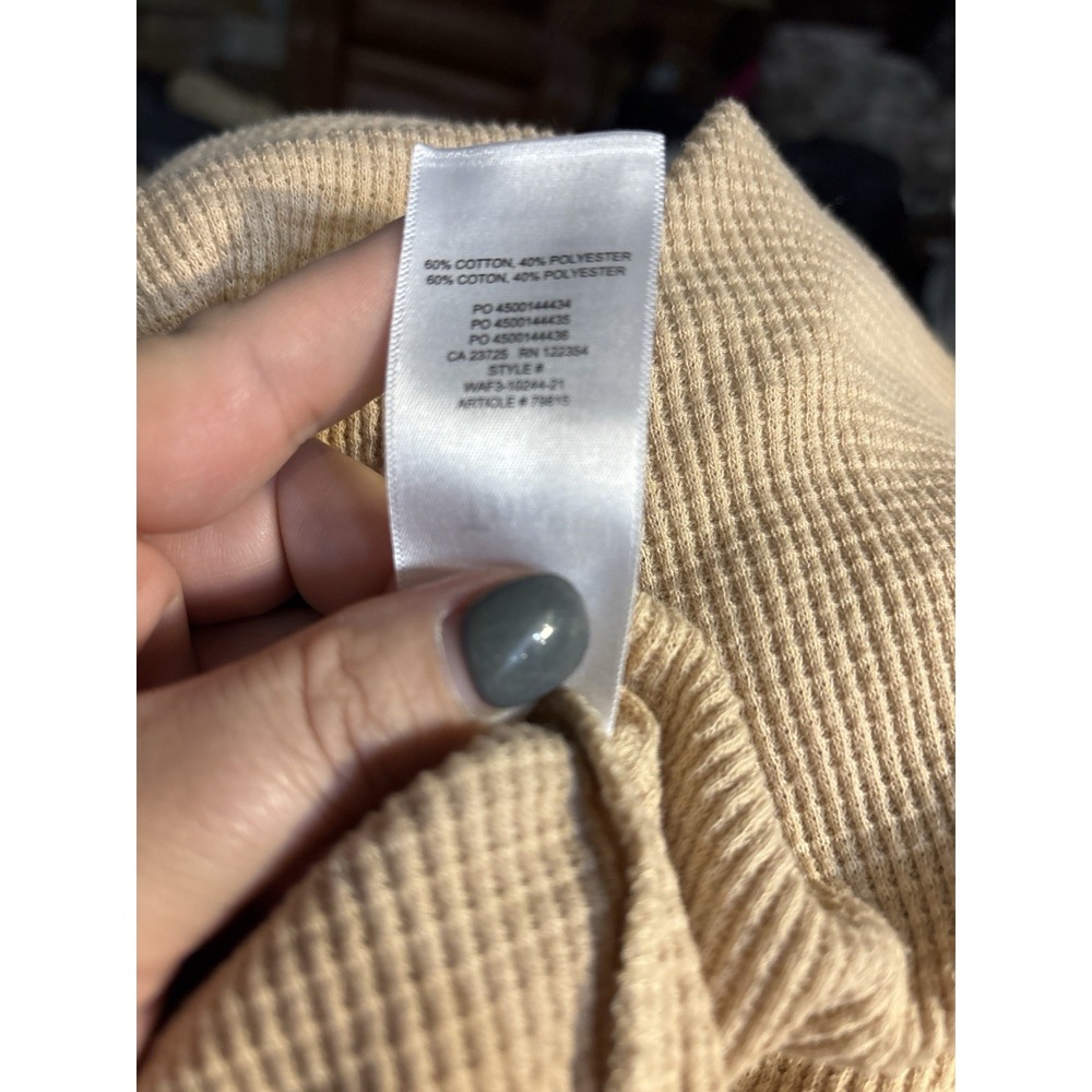 Aritzia TNA Waffle‎ Knit Zip Hoodie Cream Beige Womens Small Hooded Jacket - Picture 5 of 5